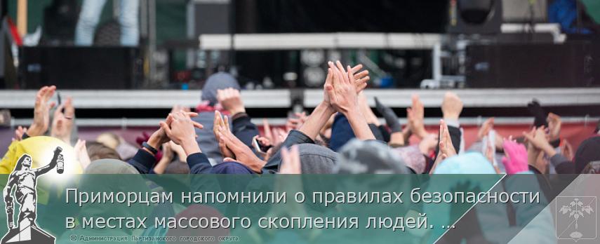 Приморцам напомнили о правилах безопасности в местах массового скопления людей. ПАМЯТКА на  www.primorsky.ru  | Администрация муниципального округа город Партизанск Приморского края Официальный сайт