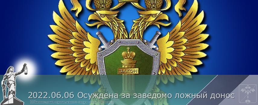 2022.06.06 Осуждена за заведомо ложный донос | Администрация муниципального округа город Партизанск Приморского края Официальный сайт