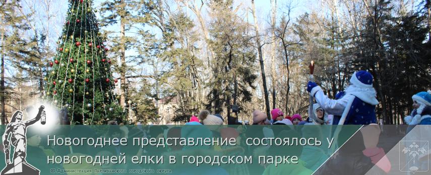 Новогоднее представление  состоялось у новогодней елки в городском парке