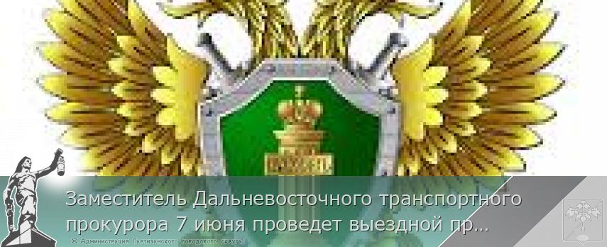 Заместитель Дальневосточного транспортного прокурора 7 июня проведет выездной прием граждан и предпринимателей в г. Находке 